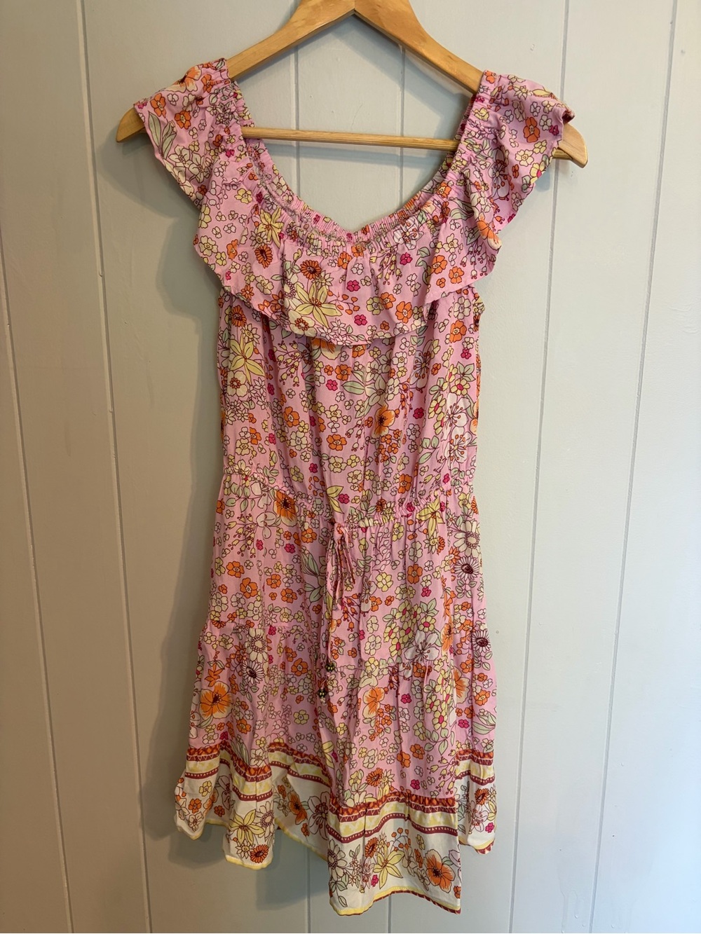 BeBop Pink Floral Ruffle Sundress